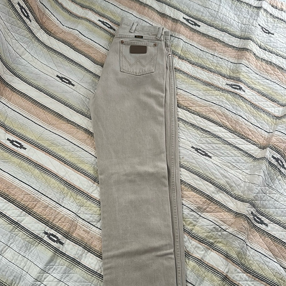 Vintage Wrangler Jeans 33x33 Beige Pants Cowboy Western 13MWZ Denim Tag 34x34